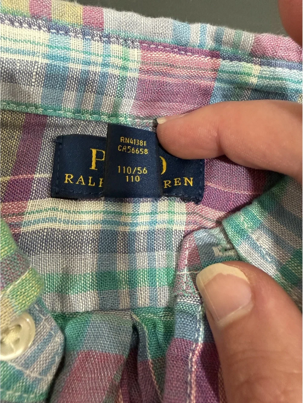 Polo Ralph Lauren Boys 4/4T Multicolor Plaid Button-Down Shirt Cotton Preowned